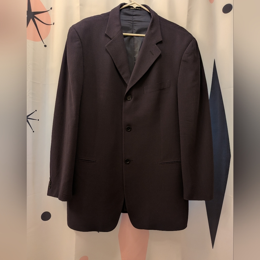 Pal Zileri Italian Wool Blazer Navy Blue Mens Tailored Suit Jacket Made in Italy